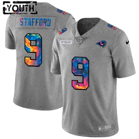 Kinder Los Angeles Rams Trikot Matthew Stafford 9 Nike 2020 Mehrfarbiges Grau